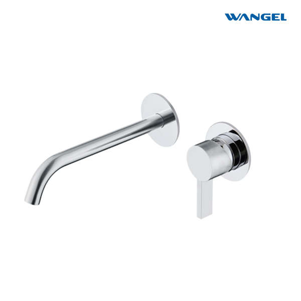 Wangel Chrome-Plated Wall-Mount Split Basin Faucet