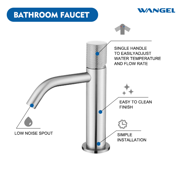 Wangel Brushed Stainless Steel Basin Faucet - 图片 2