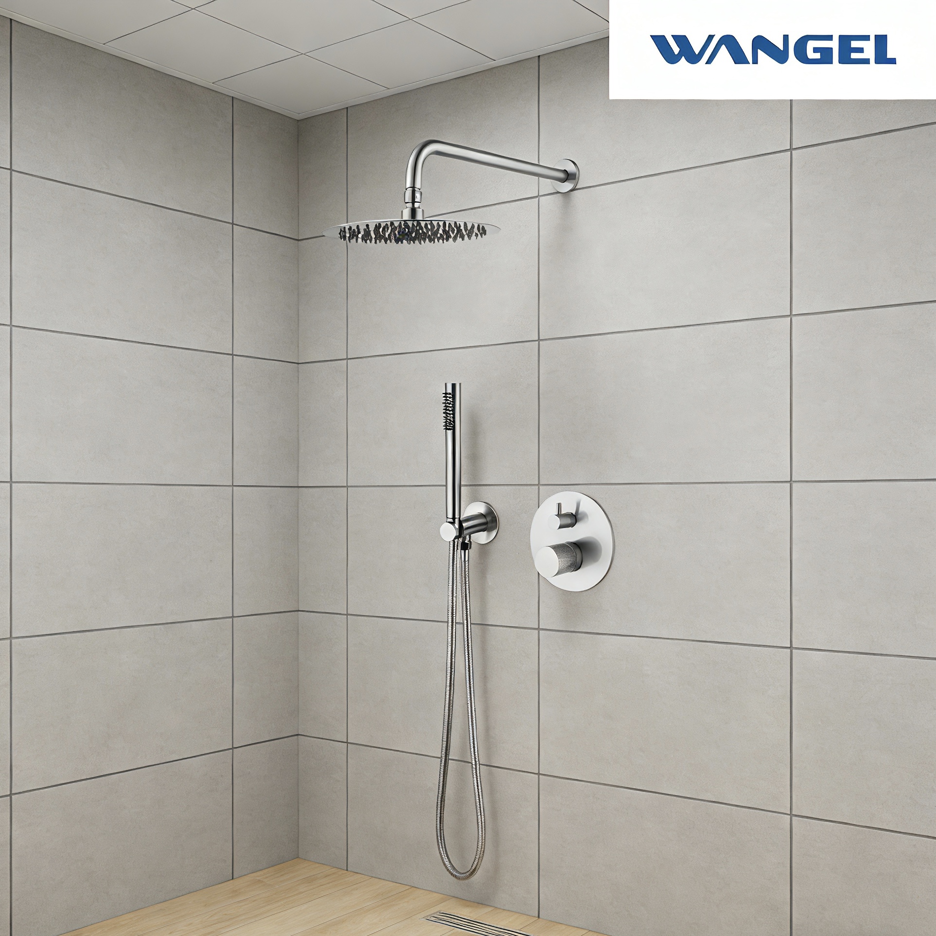 Wangel Brushed Stainless Steel Dual-Shower System - 图片 3
