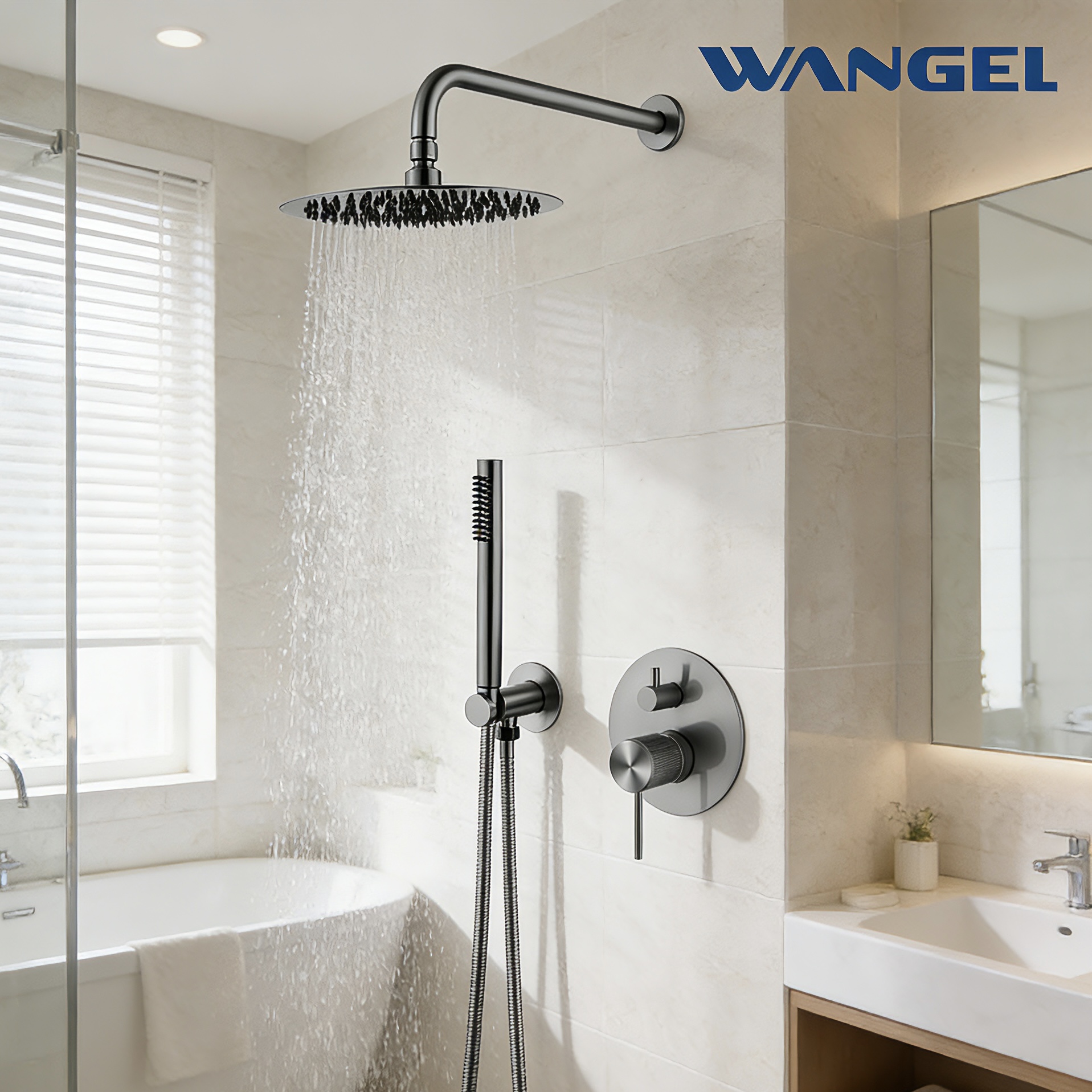 Wangel Gunmetal Dual-Mode Shower System - 图片 3