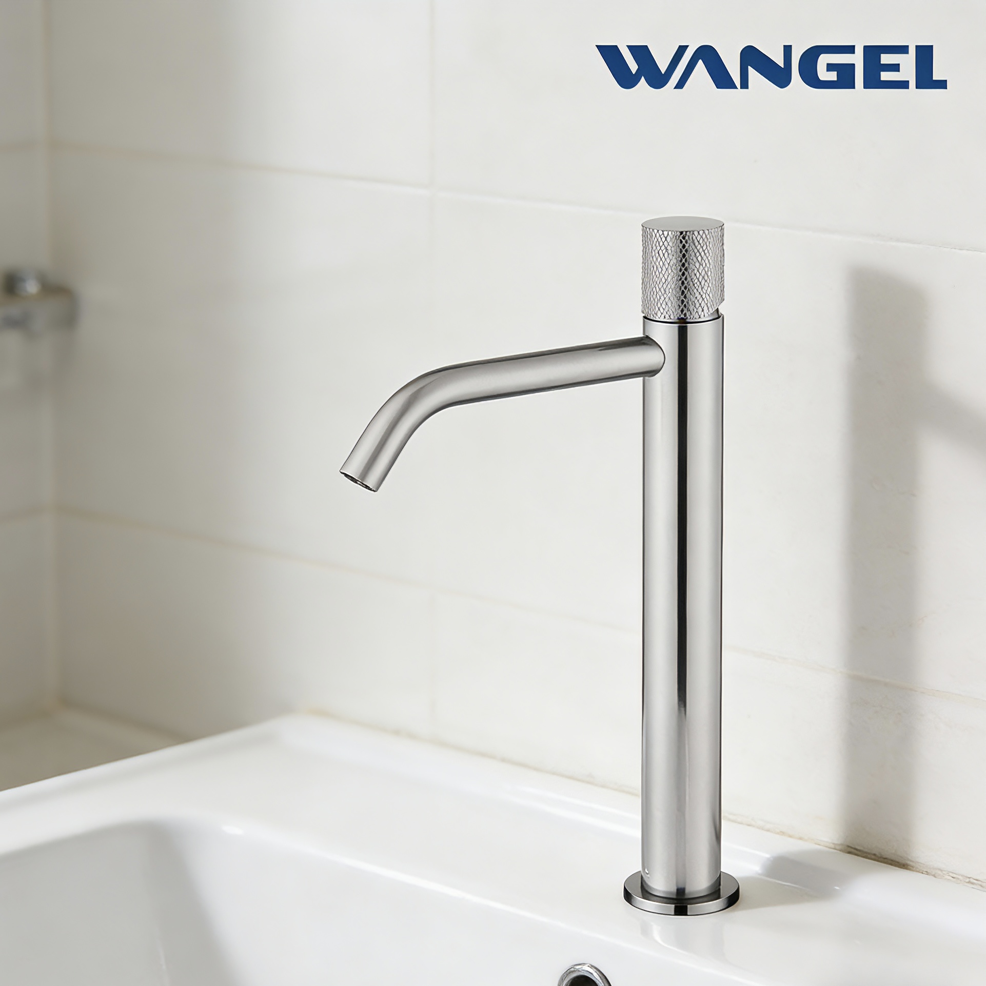 Wangel Brushed Stainless Steel Elegant Tall Basin Faucet - 图片 3