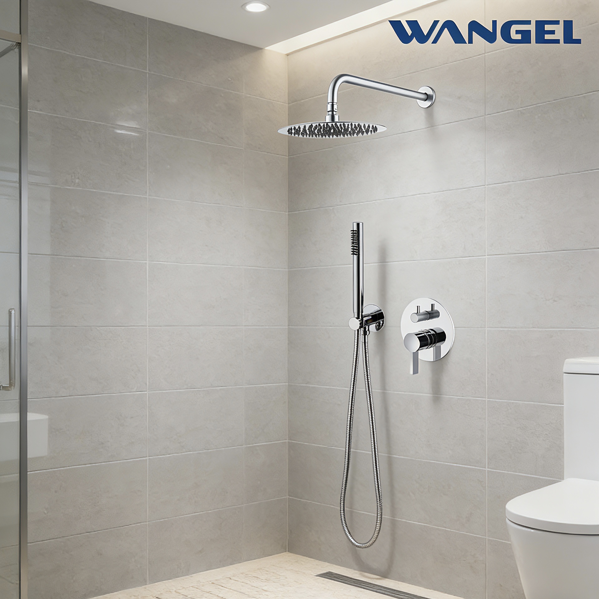 Wangel Chrome-Plated Dual-Control Dual-Outlet Shower System - 图片 2