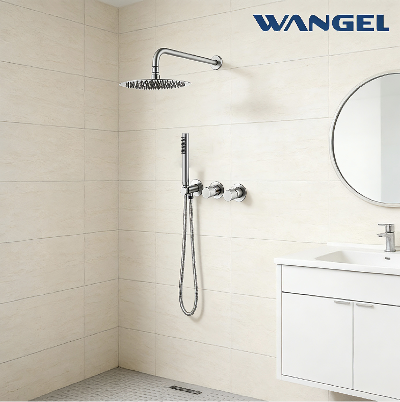 Wangel Brushed Stainless Steel Dual-Control Dual-Shower System - 图片 3